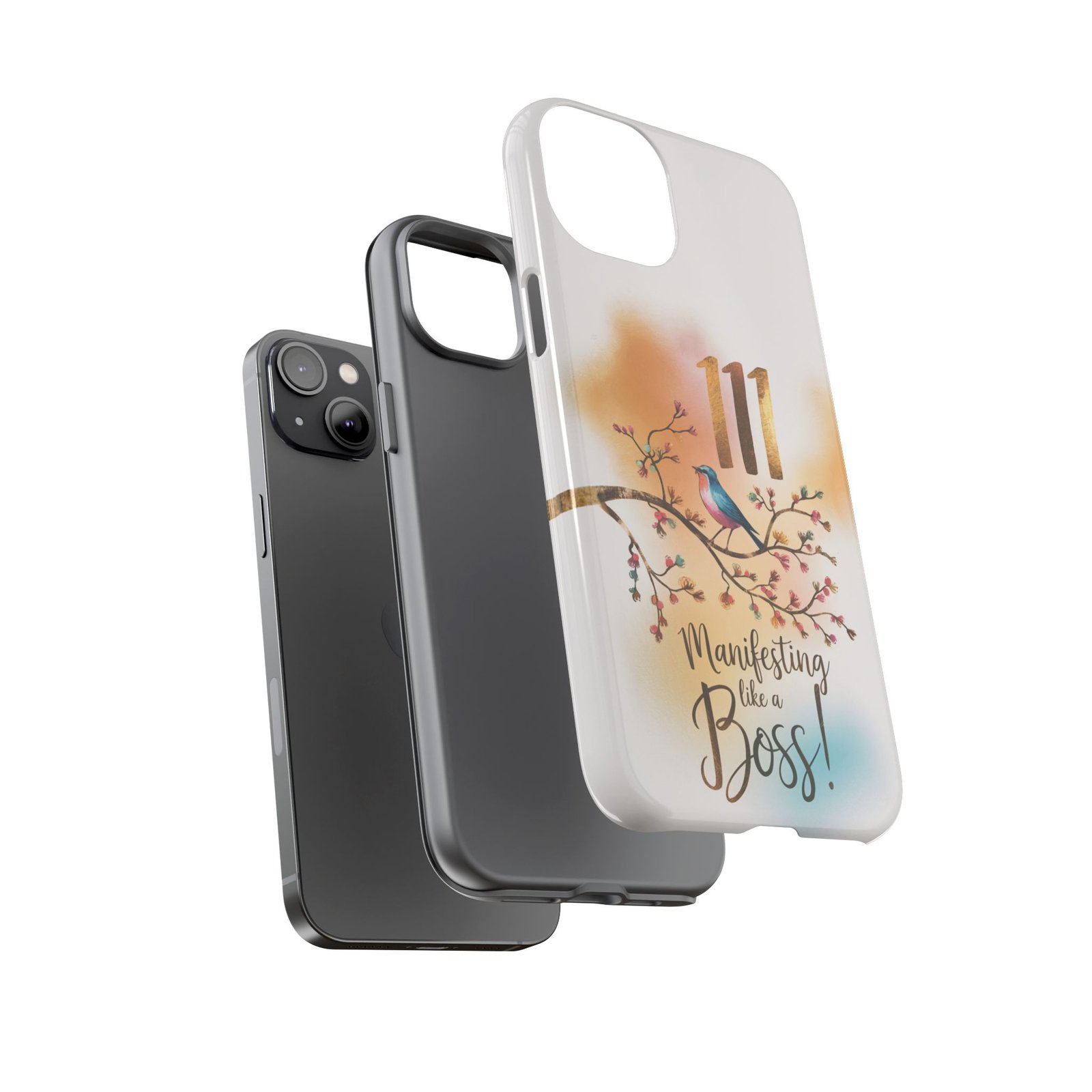 Manifesting Like a Boss! 111 Angel Number Tough Phone Case - Dual Layer Protection for Positive Vibes - Image 109