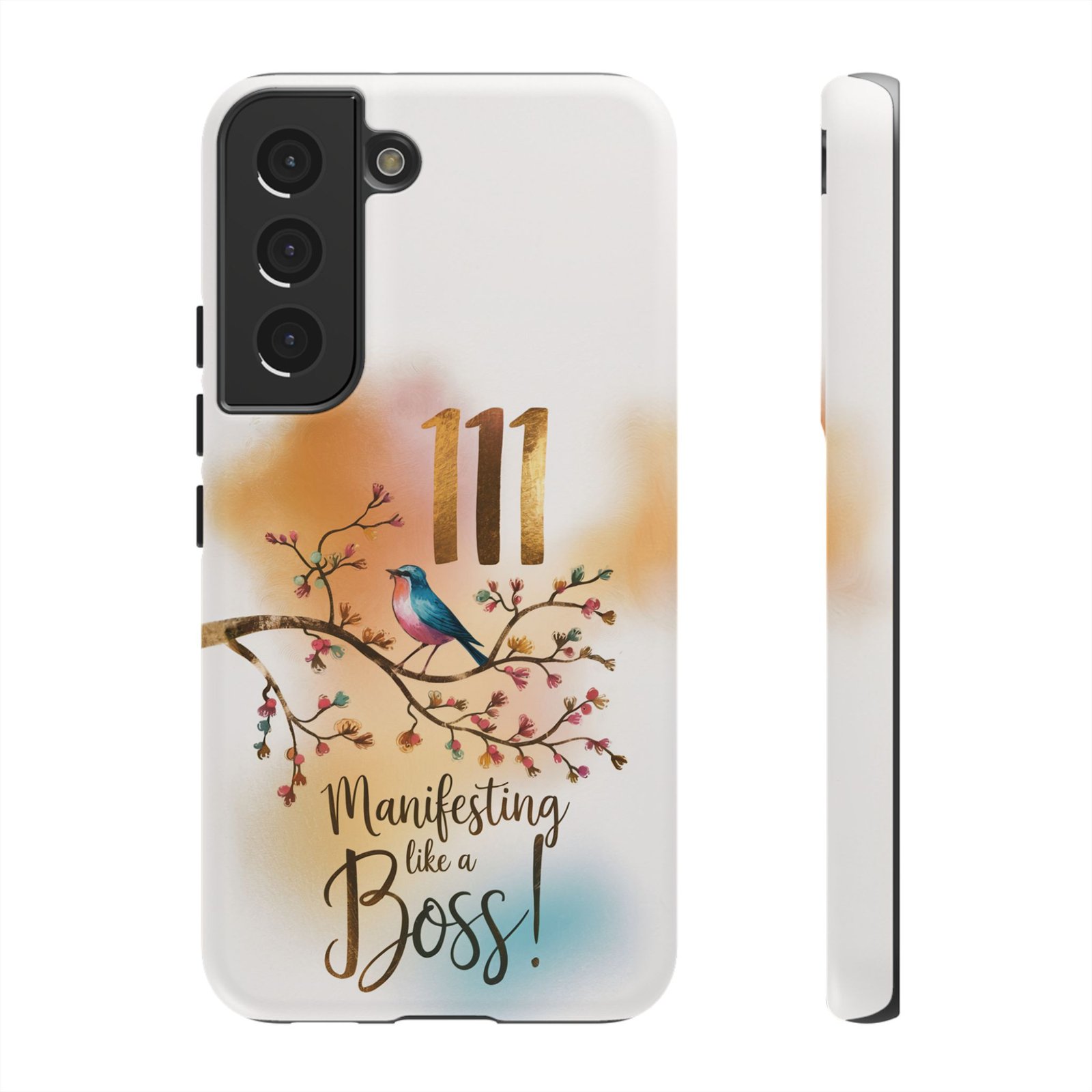 Manifesting Like a Boss! 111 Angel Number Tough Phone Case - Dual Layer Protection for Positive Vibes - Image 81