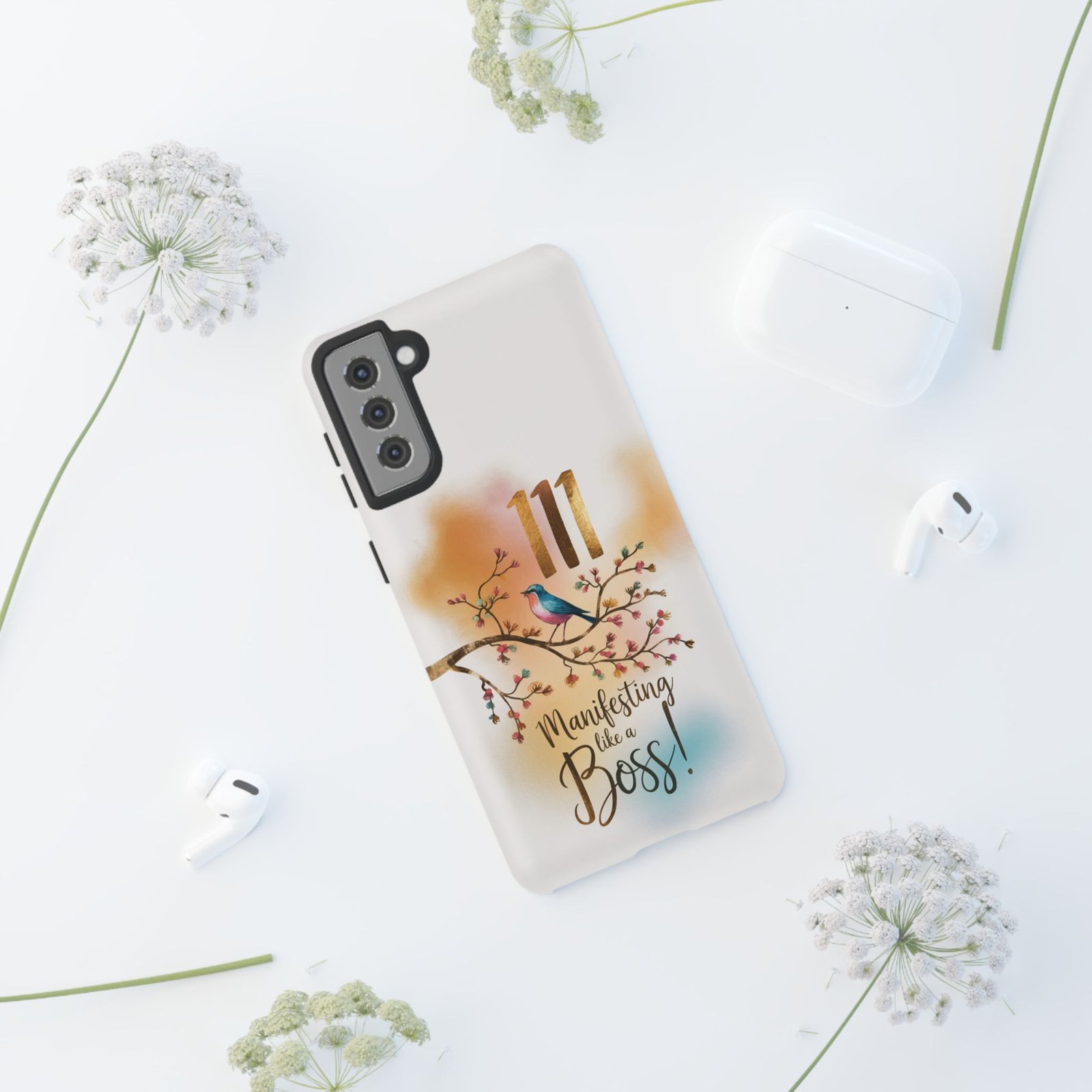 Manifesting Like a Boss! 111 Angel Number Tough Phone Case - Dual Layer Protection for Positive Vibes - Image 62