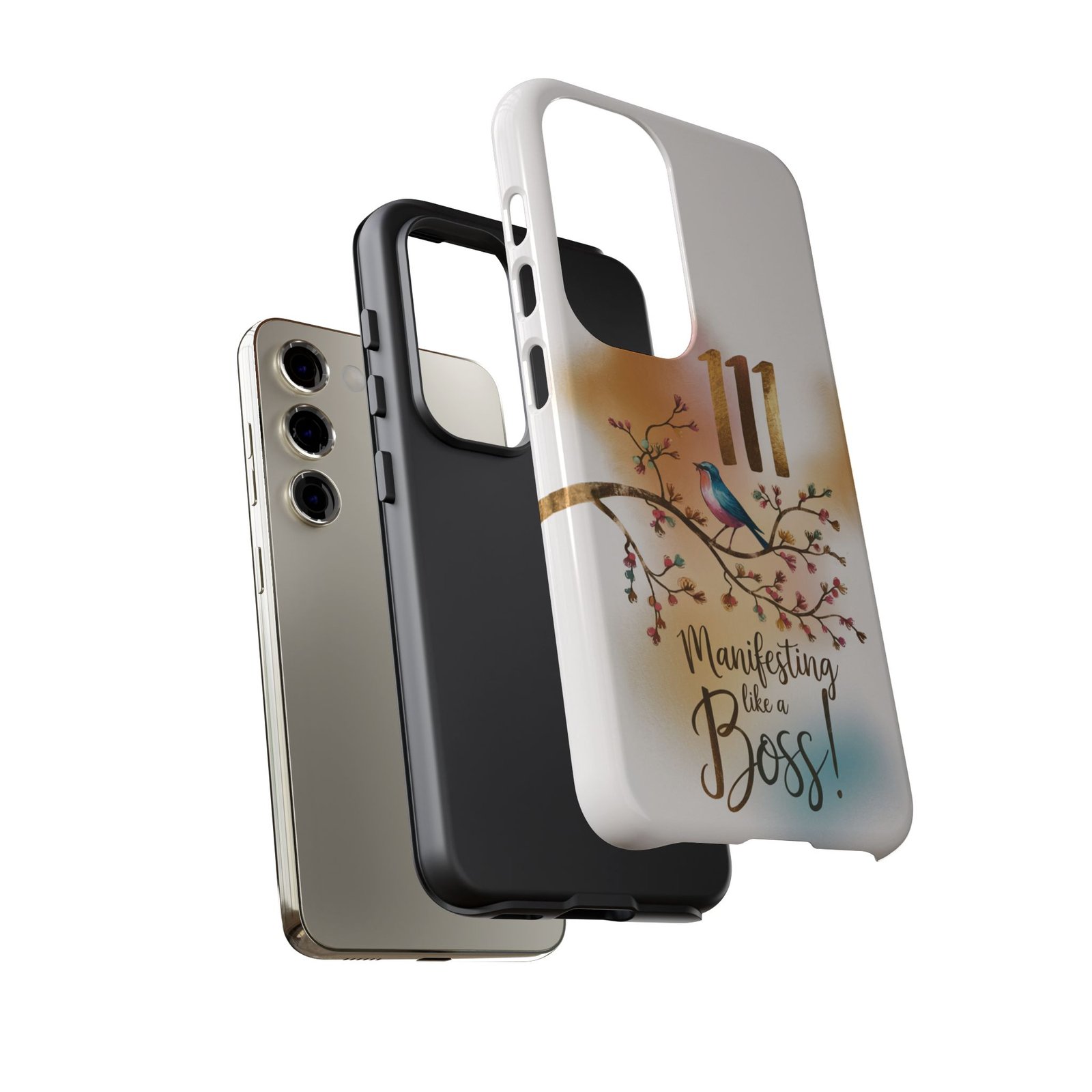 Manifesting Like a Boss! 111 Angel Number Tough Phone Case - Dual Layer Protection for Positive Vibes - Image 125