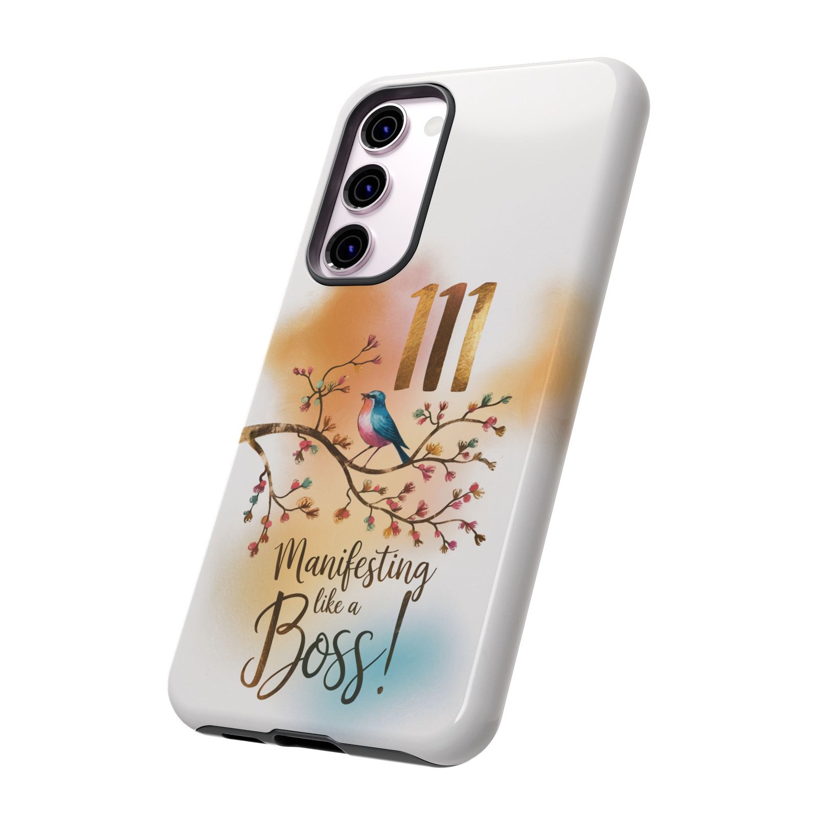 Manifesting Like a Boss! 111 Angel Number Tough Phone Case - Dual Layer Protection for Positive Vibes - Image 132