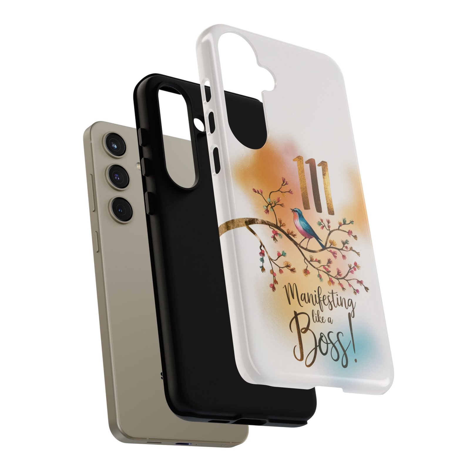 Manifesting Like a Boss! 111 Angel Number Tough Phone Case - Dual Layer Protection for Positive Vibes - Image 198