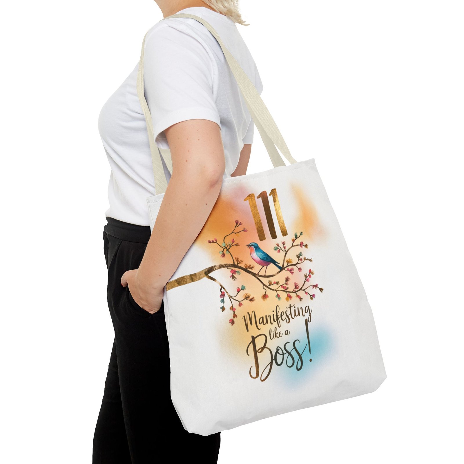 111 Manifesting Like a Boss - Stylish Custom Tote Bag - Image 48