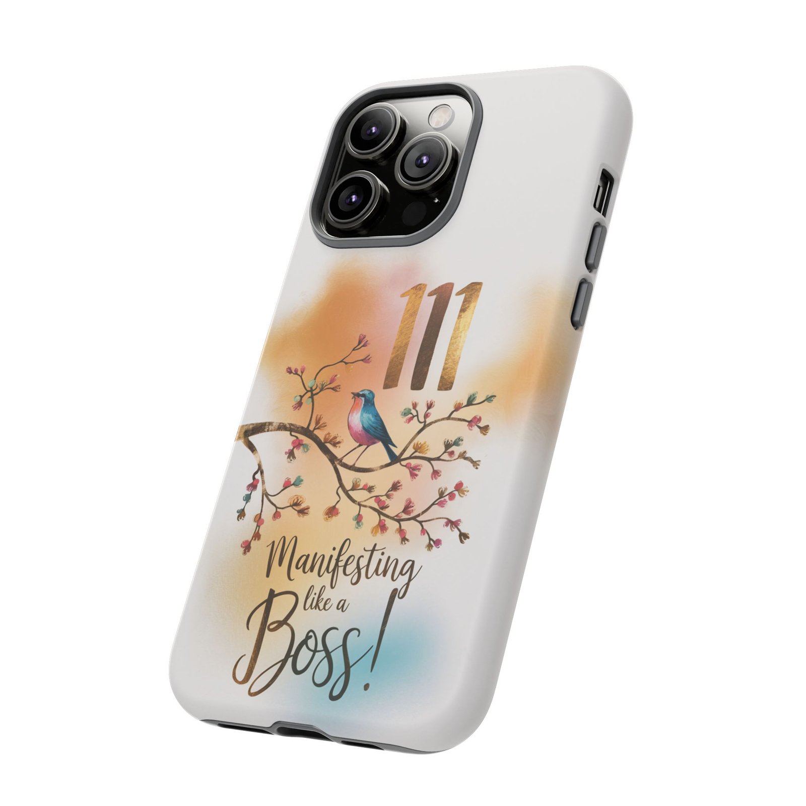 Manifesting Like a Boss! 111 Angel Number Tough Phone Case - Dual Layer Protection for Positive Vibes - Image 120