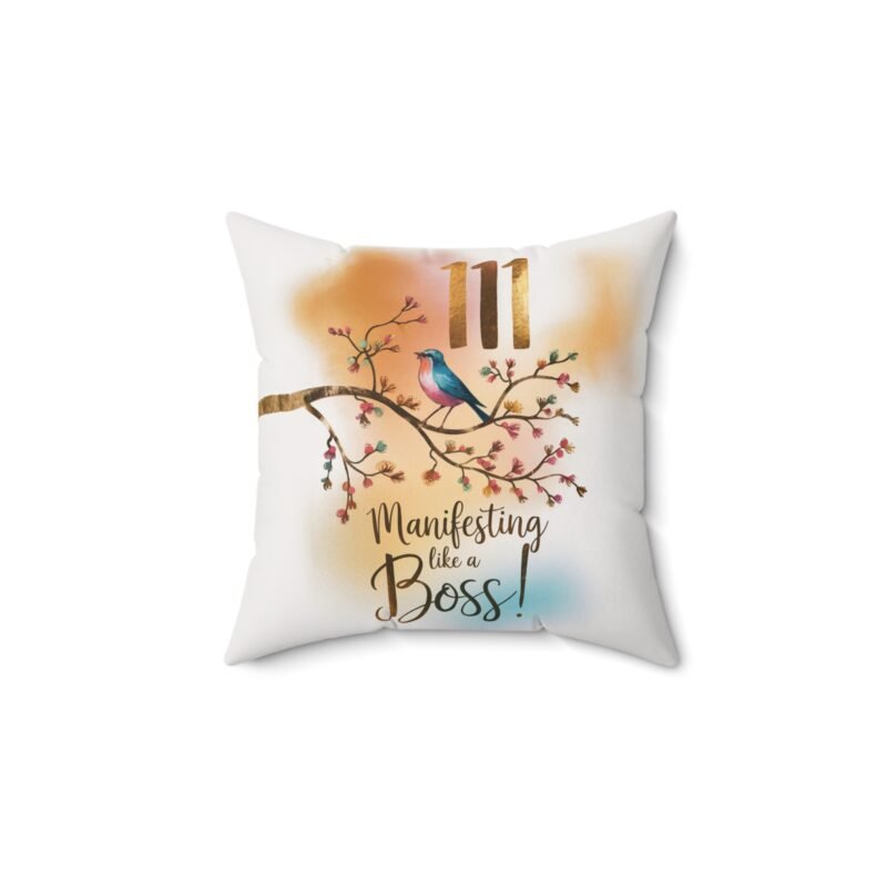 Manifesting Like a Boss! 111 Angel Number Pillow - Spiritual Decor for Positive Energy