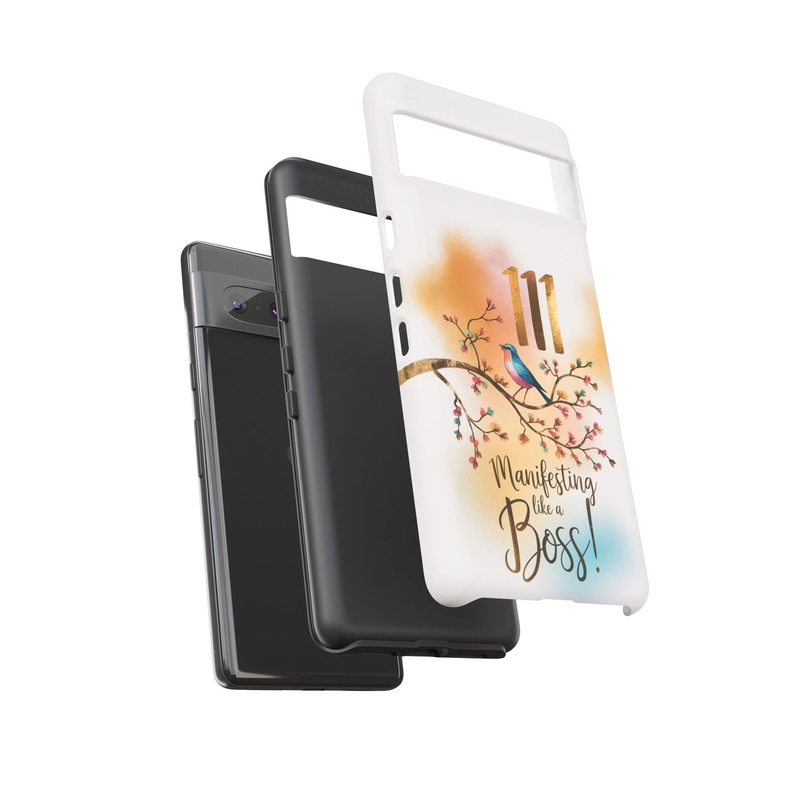 Manifesting Like a Boss! 111 Angel Number Tough Phone Case - Dual Layer Protection for Positive Vibes - Image 153