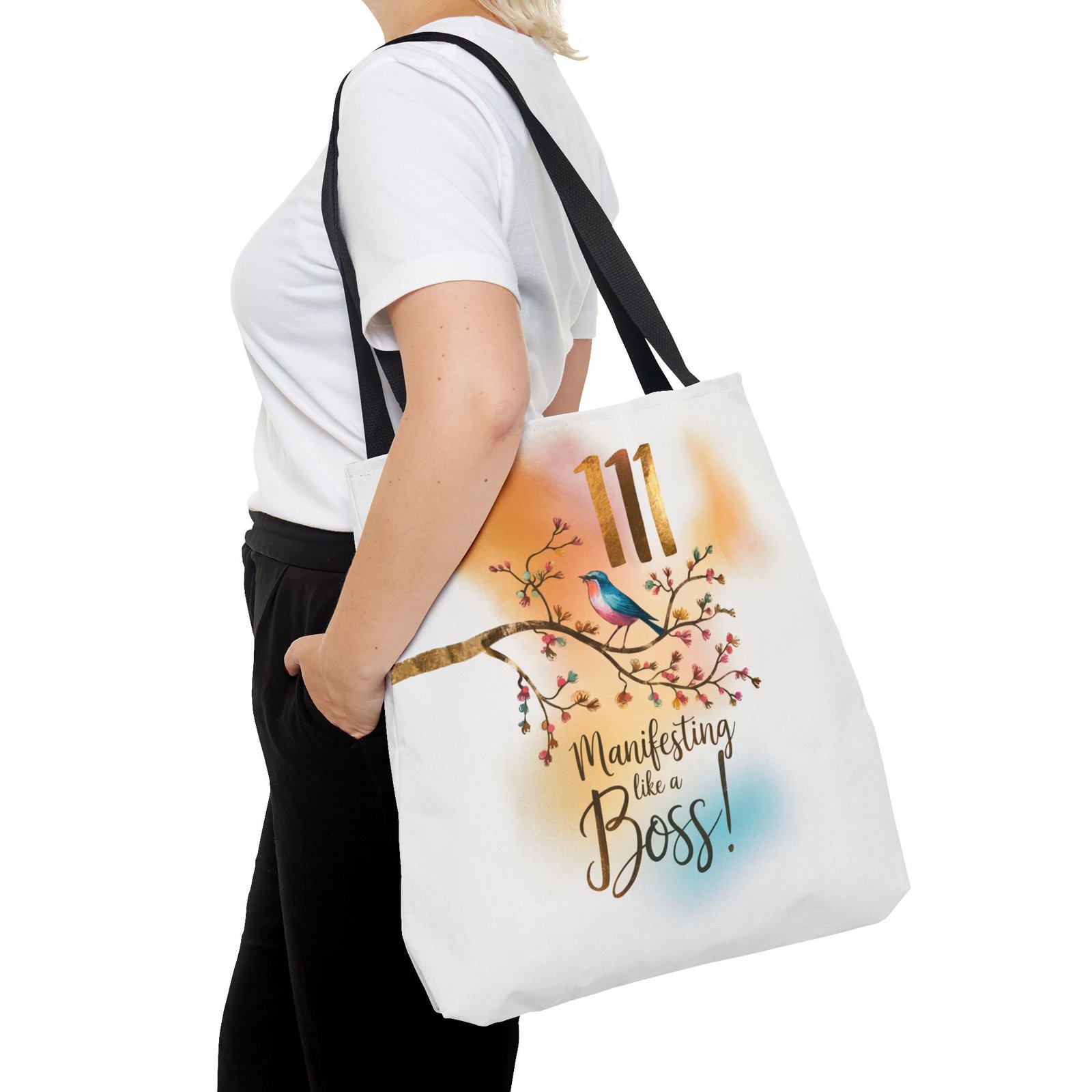 111 Manifesting Like a Boss - Stylish Custom Tote Bag - Image 12