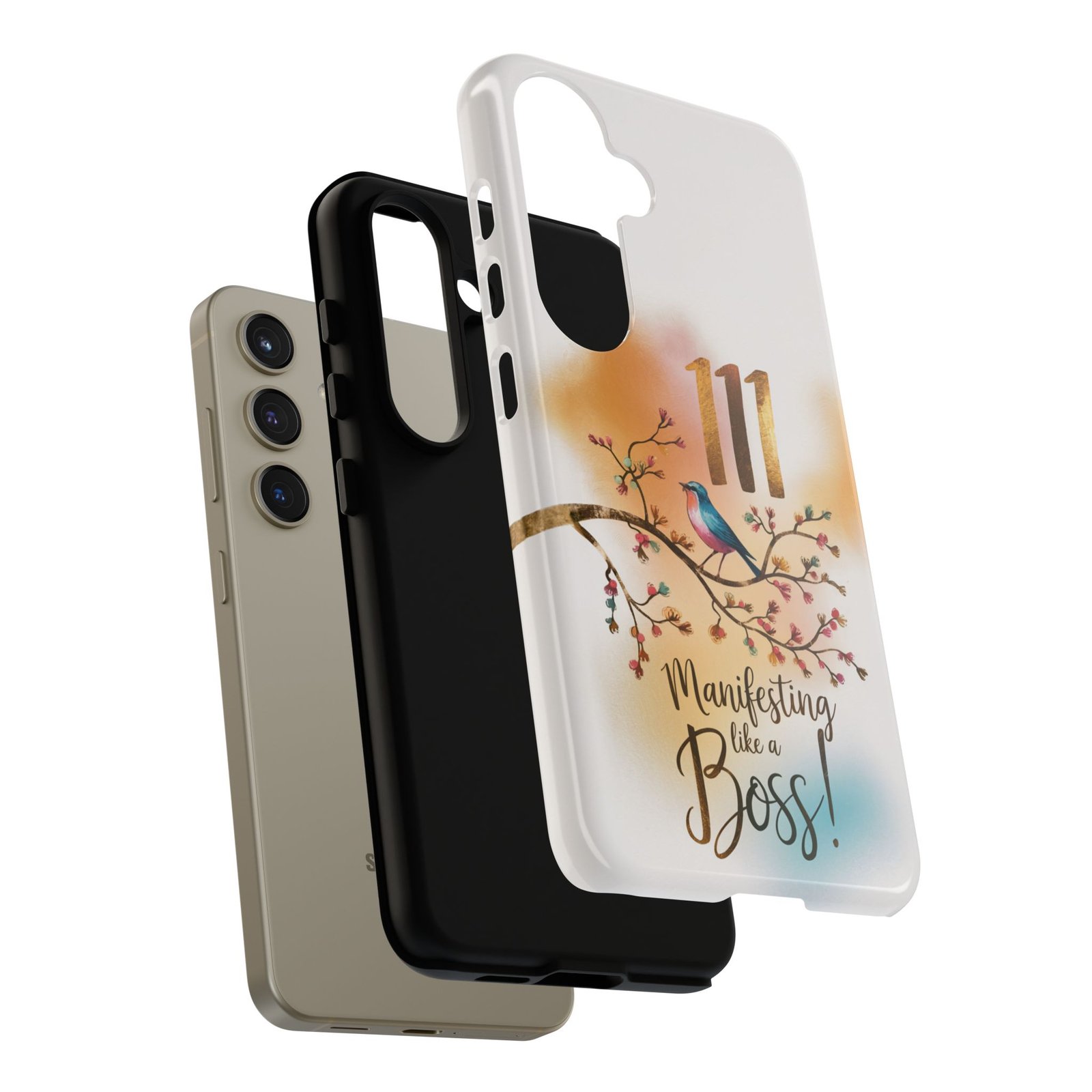Manifesting Like a Boss! 111 Angel Number Tough Phone Case - Dual Layer Protection for Positive Vibes - Image 190