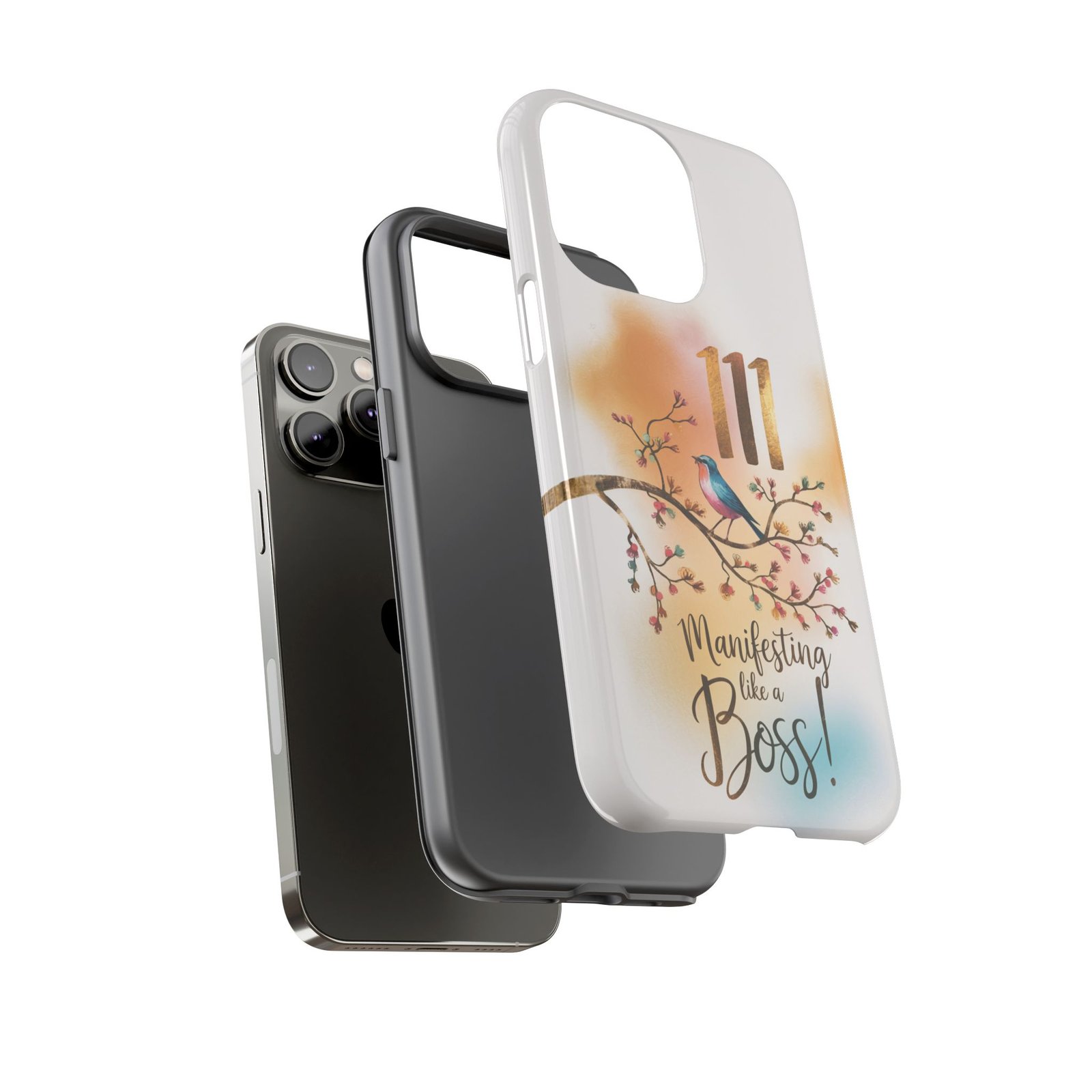 Manifesting Like a Boss! 111 Angel Number Tough Phone Case - Dual Layer Protection for Positive Vibes - Image 117