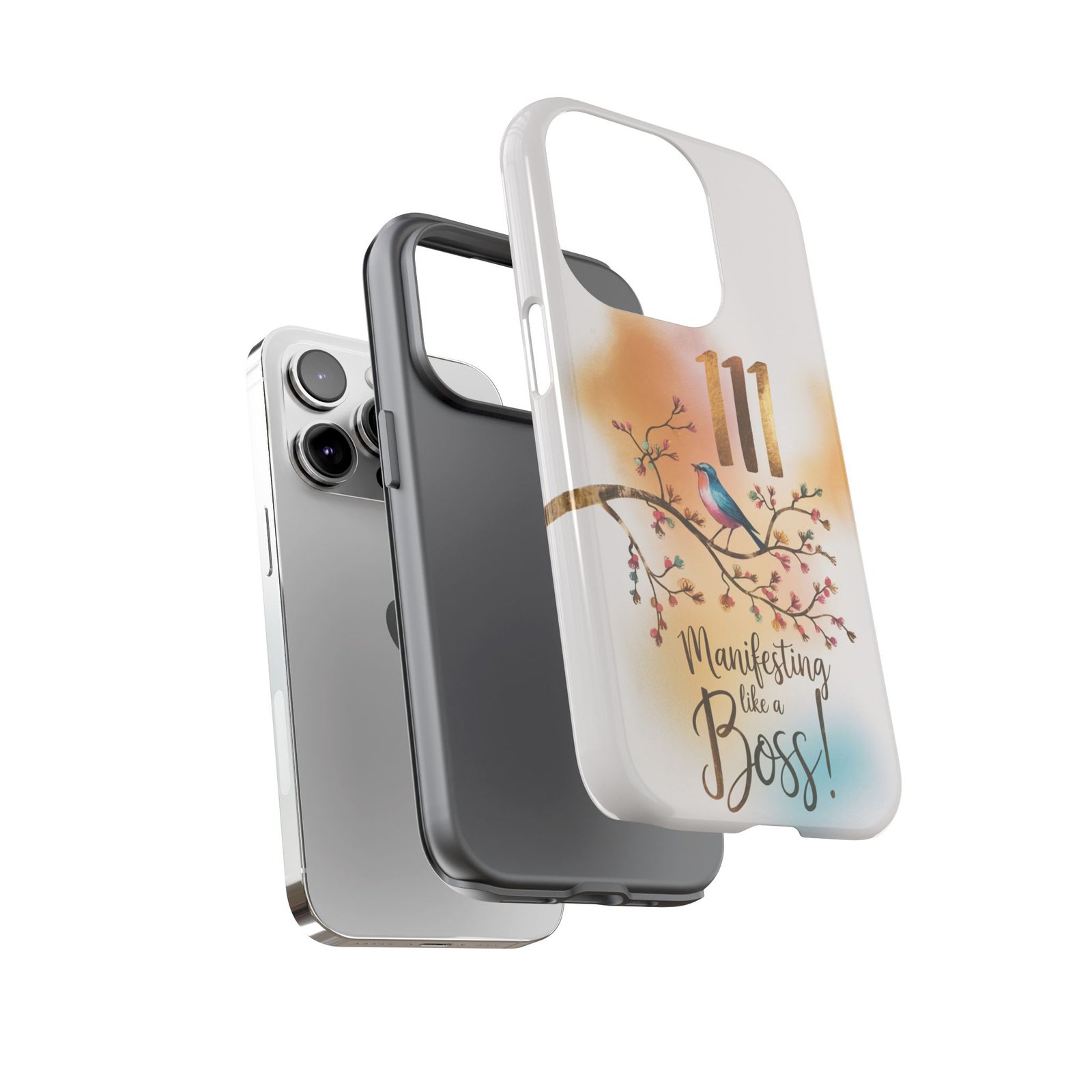 Manifesting Like a Boss! 111 Angel Number Tough Phone Case - Dual Layer Protection for Positive Vibes - Image 101