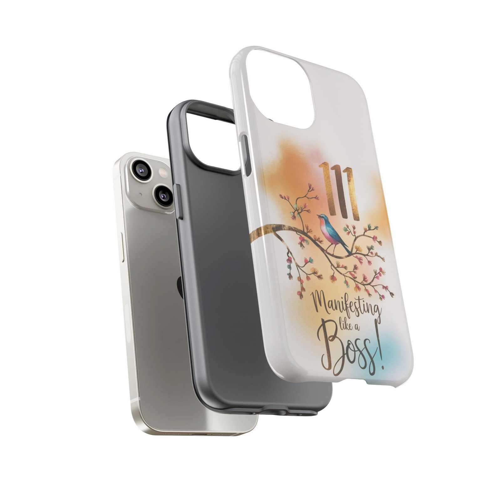 Manifesting Like a Boss! 111 Angel Number Tough Phone Case - Dual Layer Protection for Positive Vibes - Image 93