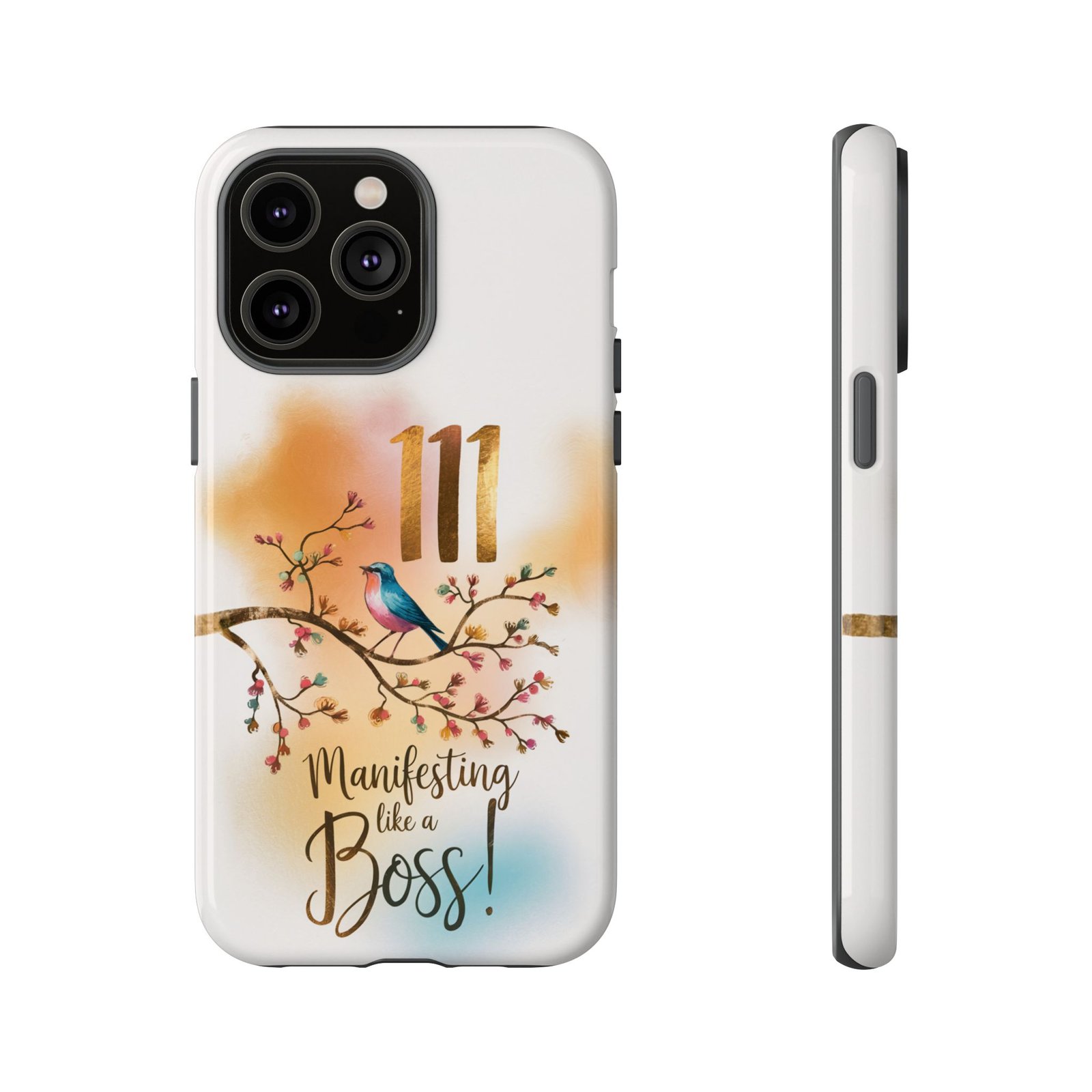 Manifesting Like a Boss! 111 Angel Number Tough Phone Case - Dual Layer Protection for Positive Vibes - Image 115