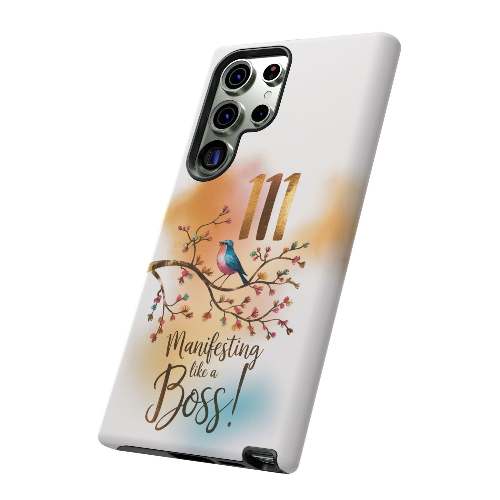 Manifesting Like a Boss! 111 Angel Number Tough Phone Case - Dual Layer Protection for Positive Vibes - Image 144