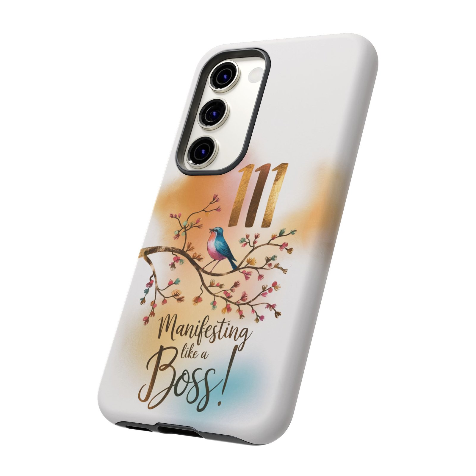 Manifesting Like a Boss! 111 Angel Number Tough Phone Case - Dual Layer Protection for Positive Vibes - Image 128
