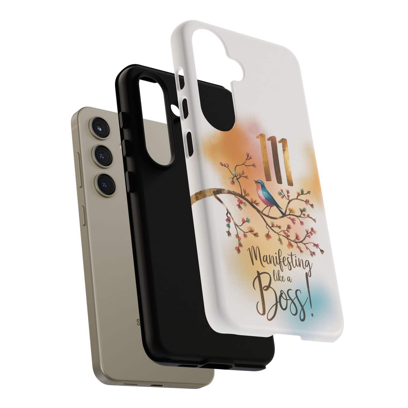 Manifesting Like a Boss! 111 Angel Number Tough Phone Case - Dual Layer Protection for Positive Vibes - Image 194