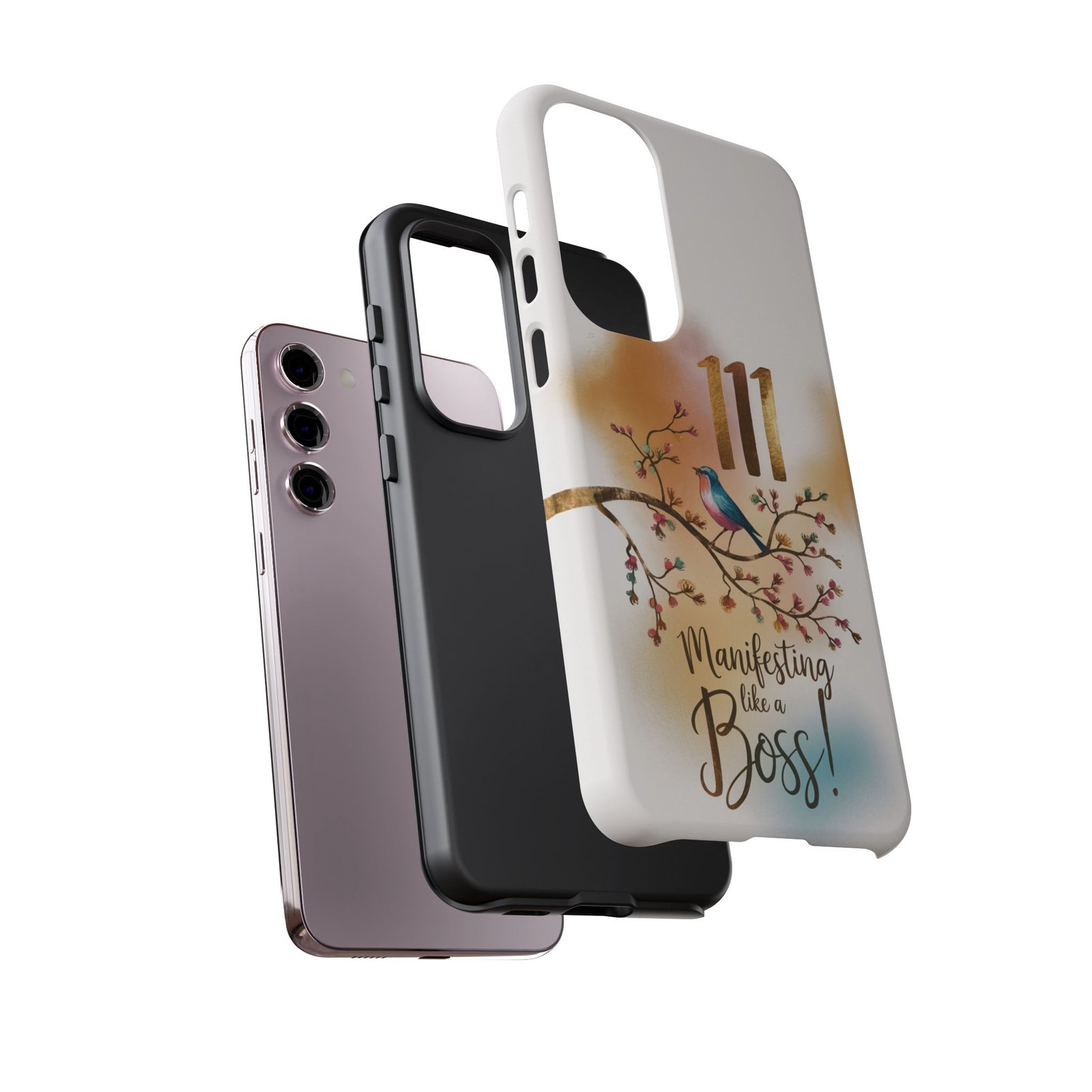 Manifesting Like a Boss! 111 Angel Number Tough Phone Case - Dual Layer Protection for Positive Vibes - Image 137